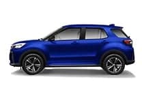 Perodua Ativa varian X warna Cobalt Blue, pandangan sisi