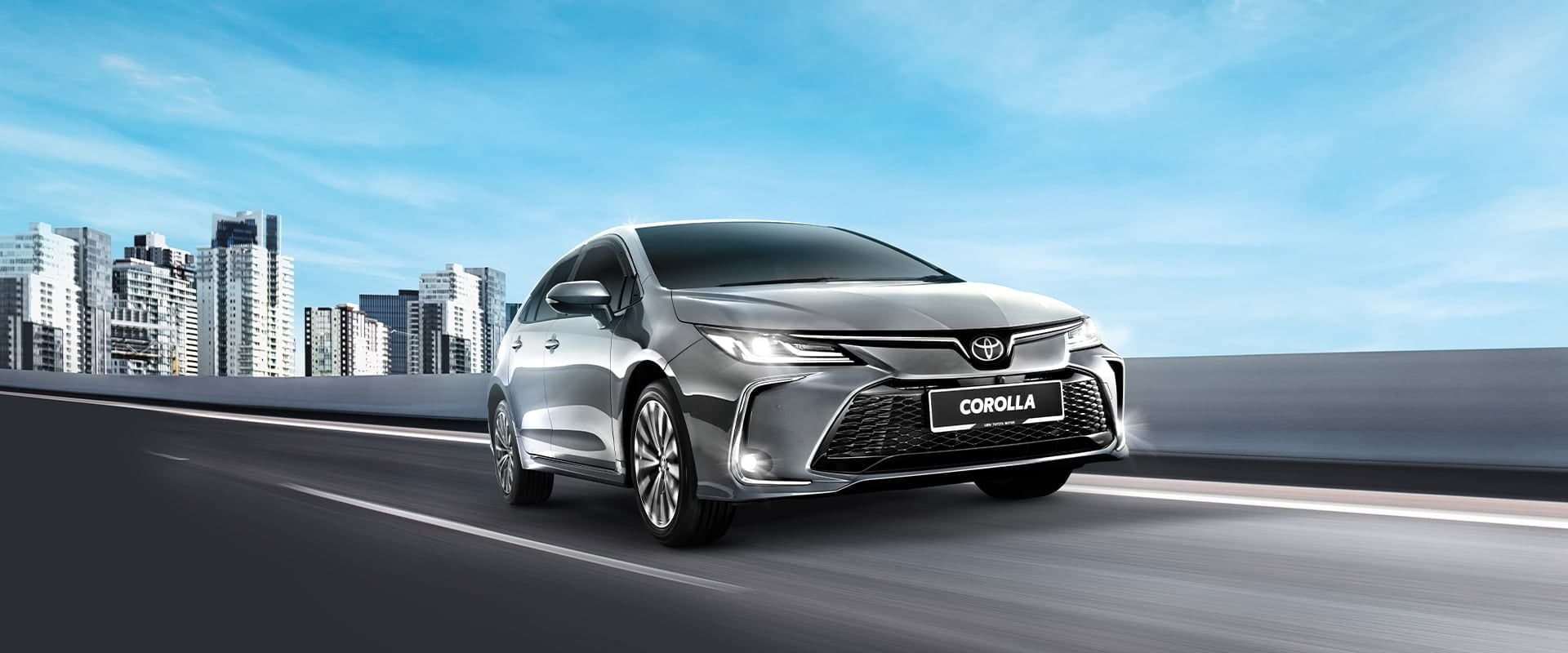 Toyota Corolla, sudut tambahan pandangan hadapan tiga suku