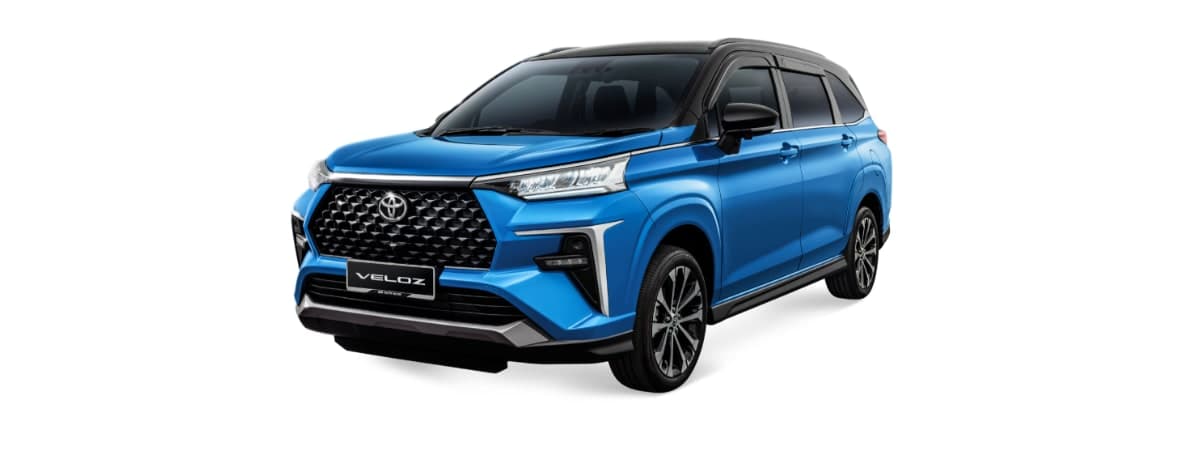 Toyota Veloz warna Blue Metallic dengan bumbung hitam
